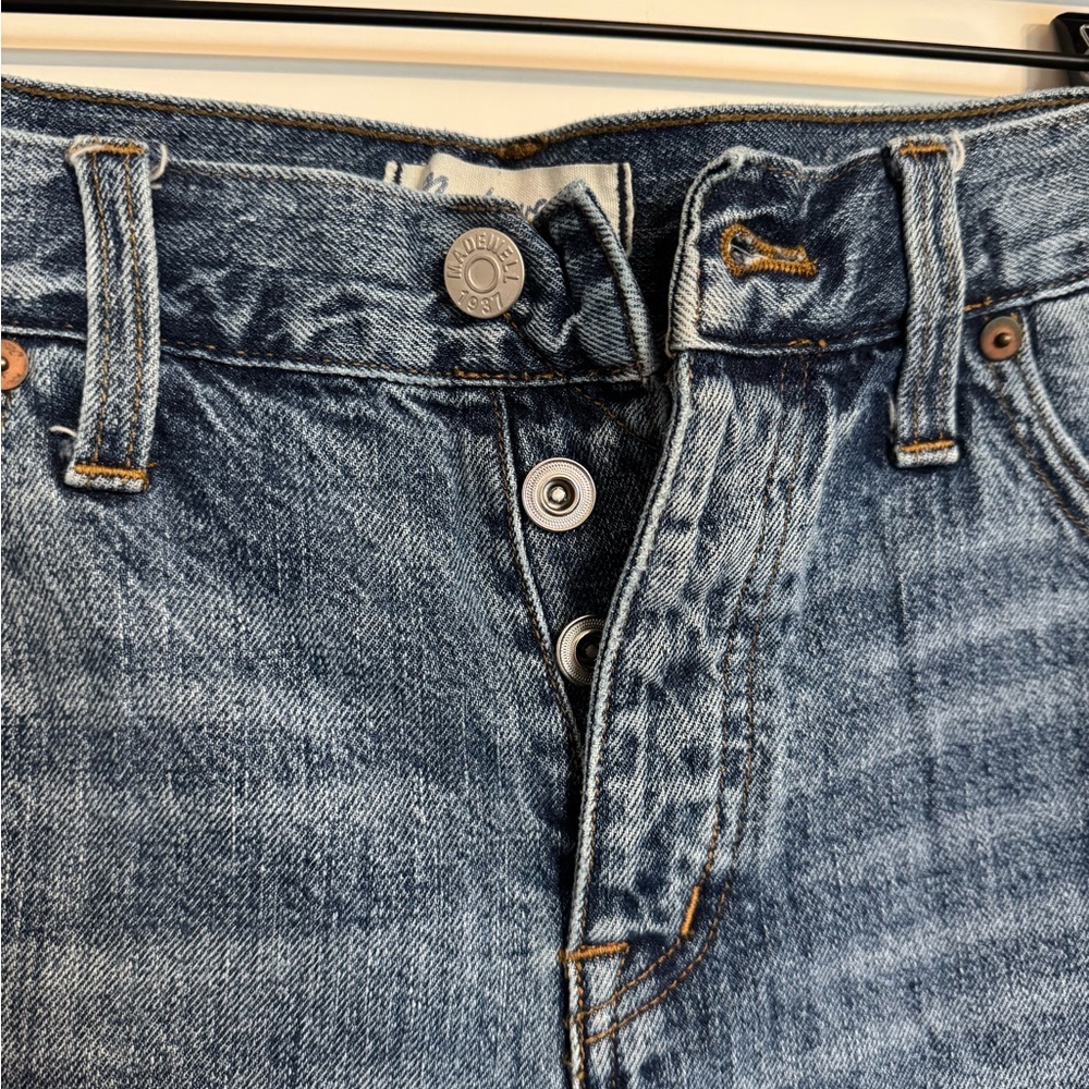 Madewell Button-Fly Raw Hem Denim Shorts - Blue - Picture 2 of 4